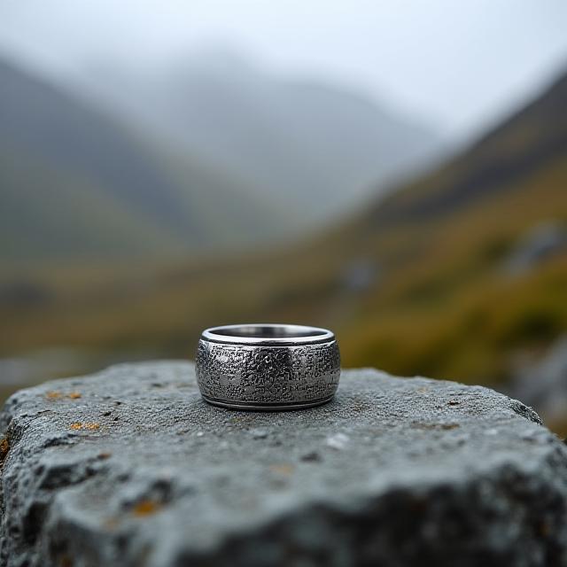 Bespoke handcrafted silver accessory on a stone plinth